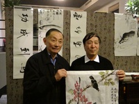 著名书画家李溪境老师与著名艺术家梅葆玖共谈书画